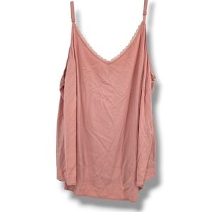 Torrid Womens Plus Size 3 Dusty Rose Lace Trim V-Neck Cami Adjustable Straps